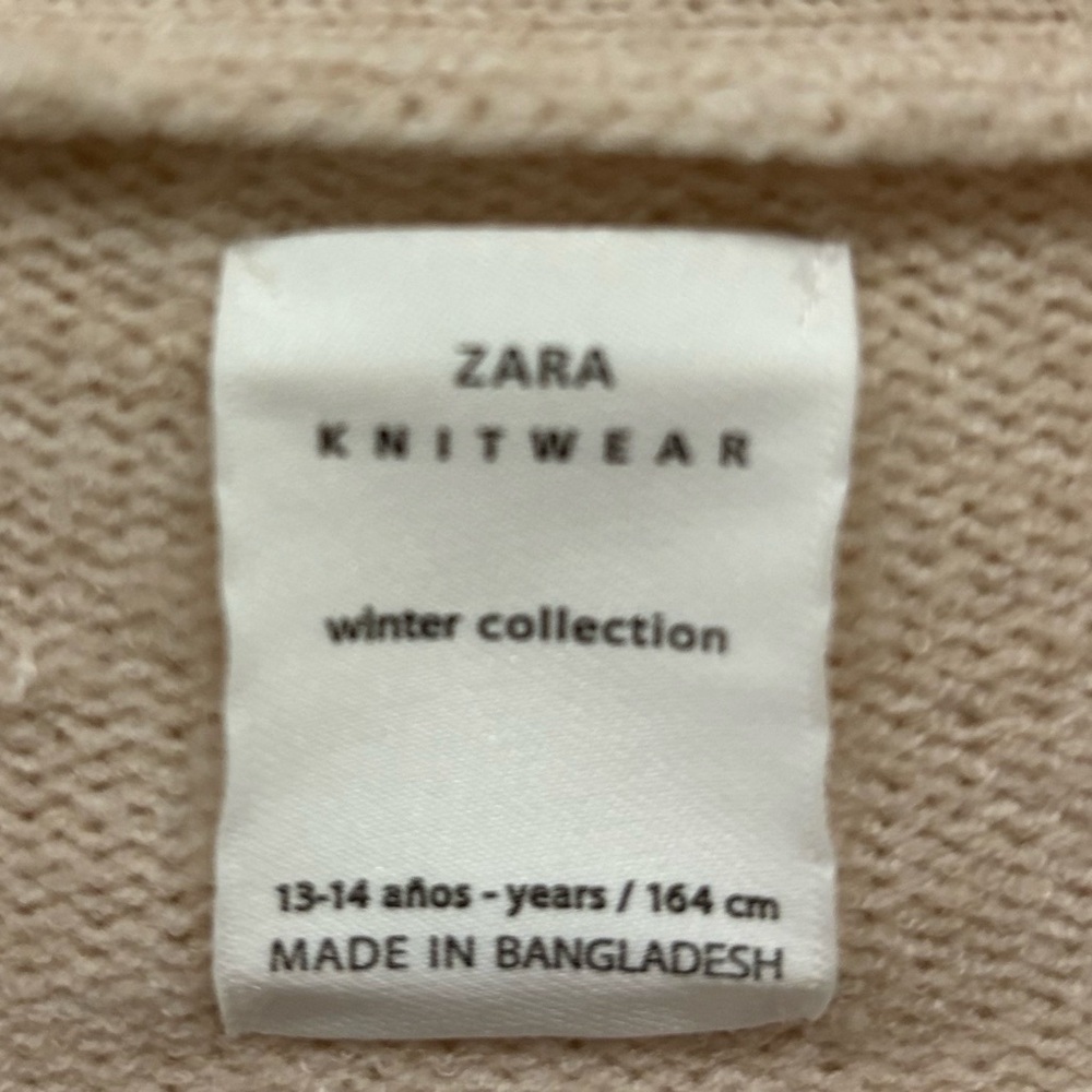 ZARA Open Front Soft Tan Colored Robe Cardigan Size Sm Oversize Two Front Pocket - Picture 6 of 7